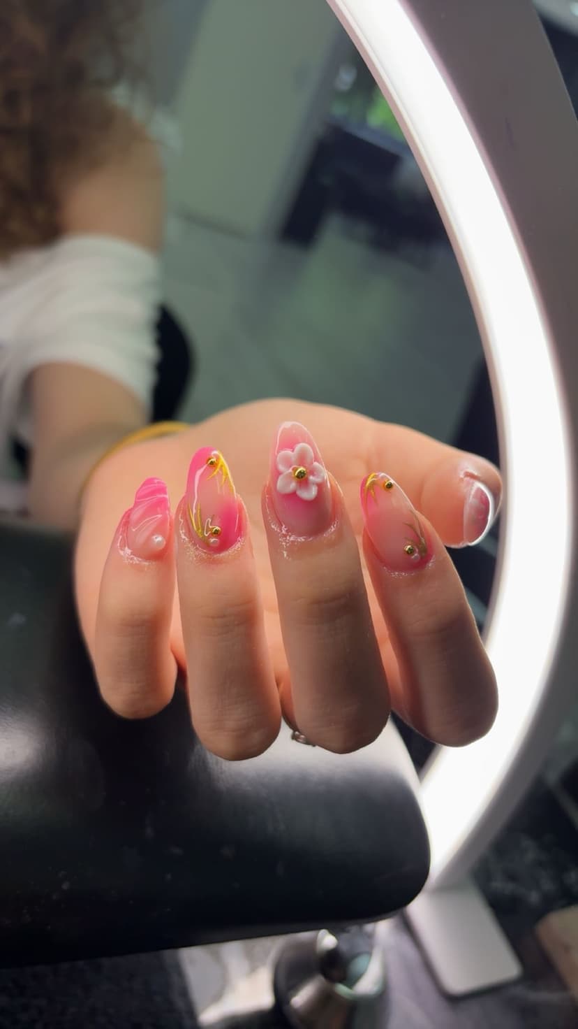 Pink Swirls with Gold Details