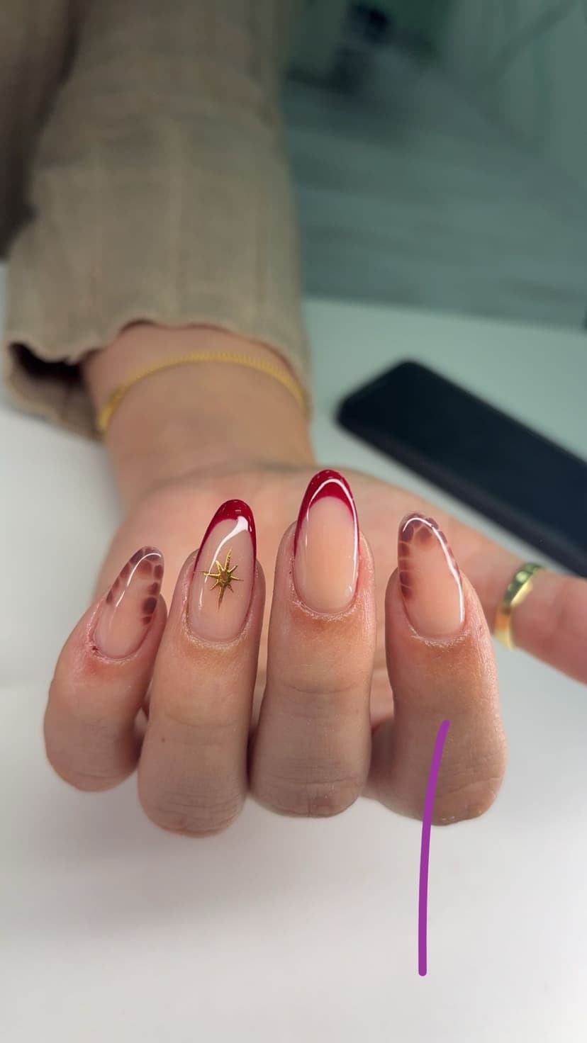 Red French with Gold Details